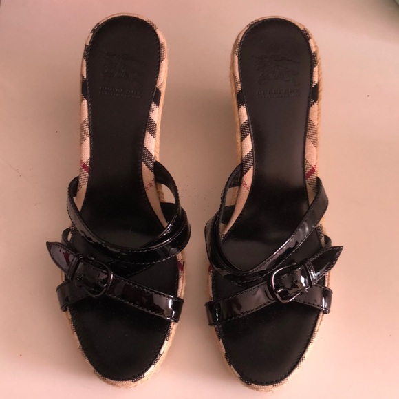 Burberry Black Nova Check Espardilles Sandals New - Picture 2 of 8
